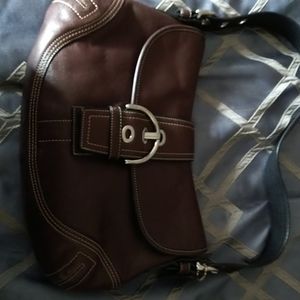 Vintage Coach Hand Bag Brown Leather